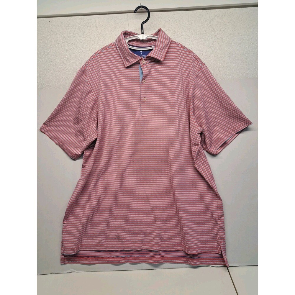 Fairway & Greene Signature Golf Polo Shirt Pink & Blue Stripe Men’s 2XL